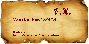 Voszka Manfréd névjegykártya